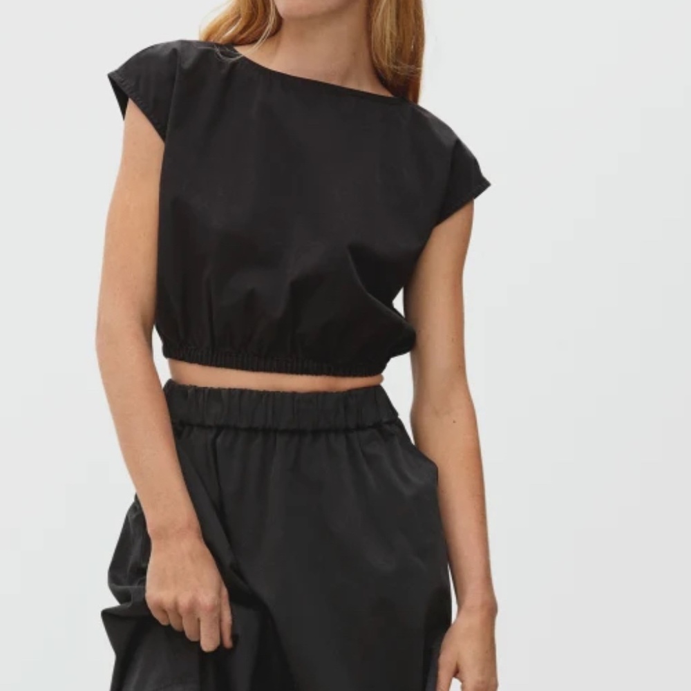 Everlane Bubble Top NWT Black XXS